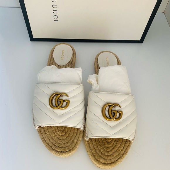 GUCCi Napa Marmont GG espadrille slides - Picture 3 of 9